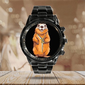 Discover Groundhog Marmot for a Marmot lover groundhog fan Calendar Steel Band Watch