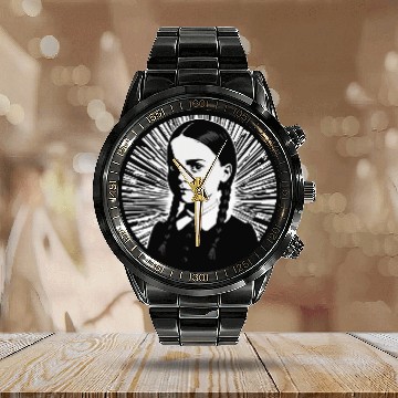 Discover Wednesday Addams Calendar Steel Band Watch