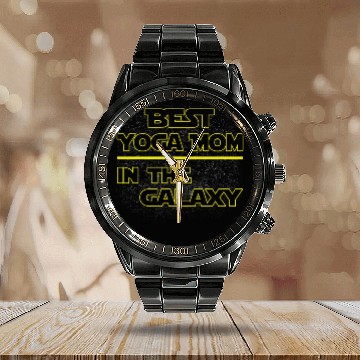 Discover Best Yoga Mom In The Galaxy Mother's Day Gift Calendar Steel Band Watch