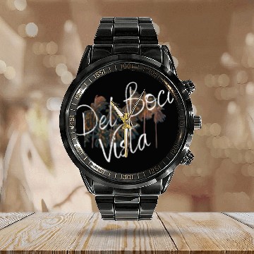 Discover Del boca vista Calendar Steel Band Watch