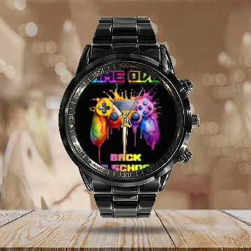 Discover Game Over Back To School First Day School Gaming Calendar Steel Band Watch