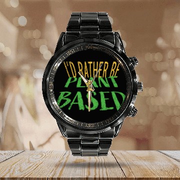 Discover I d rather be plant based vegetarian lifestyle Calendar Steel Band Watch