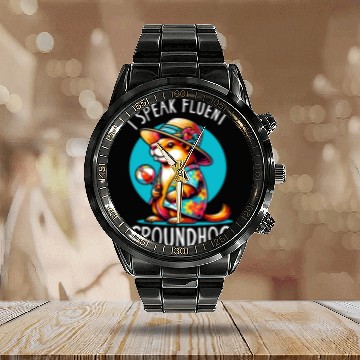 Discover Groundhog Day 2024 Enthusiast February 2nd Calendar Steel Band Watch