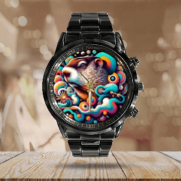 Discover Groundhog Day 2024 Enthusiast February 2nd Calendar Steel Band Watch