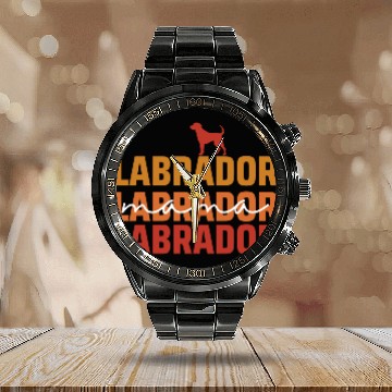 Discover Labrador Mama Dog Lover Mother Calendar Steel Band Watch