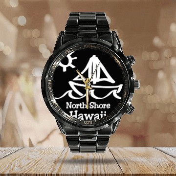 Discover North Shore Hawaii Sailboat Souvenirs Gifts Calendar Steel Band Watch