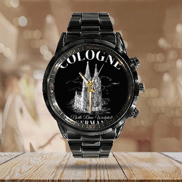 Discover Cologne Germany retro Calendar Steel Band Watch