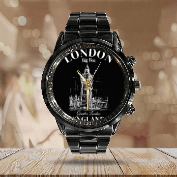 Discover London Big Ben England Calendar Steel Band Watch