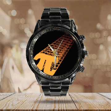 Discover Pi symbol fading orange to red infinity Calendar Steel Band Watch