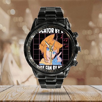 Discover Educator By Day Anime Fan By Night Funny Women Men Calendar Steel Band Watch
