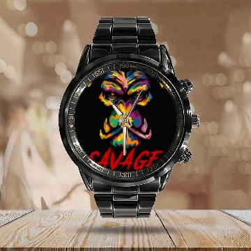 Discover Savage Gorilla Calendar Steel Band Watch