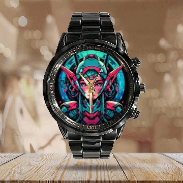 Discover Cyborg Santa s Little Helper Calendar Steel Band Watch Elf Robot