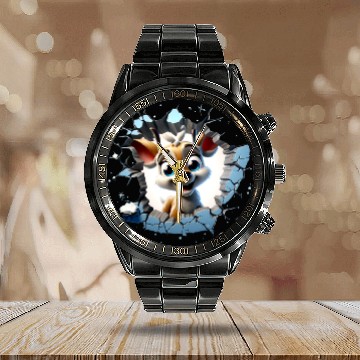 Discover 3D Peeking Santas Reindeer Calendar Steel Band Watch