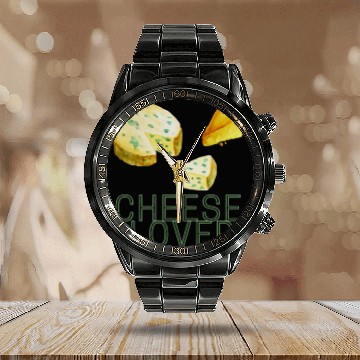 Discover Cheese lover day good time holiday simple life Calendar Steel Band Watch