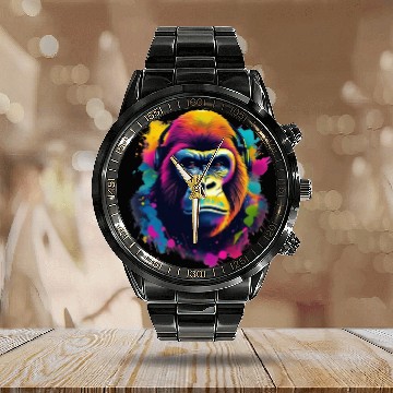 Discover Gorilla headphone Calendar Steel Band Watch