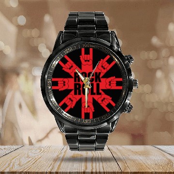 Discover Rock And Roll Calendar Steel Band Watch
