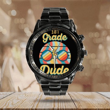 Discover Kindergarten Teacher Funny Student 1st Graduation Calendar Steel Band Watch