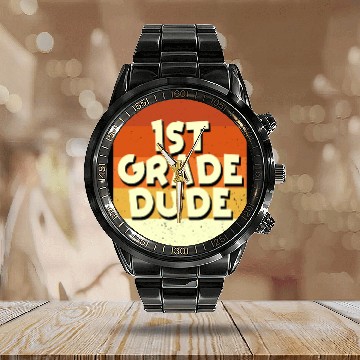 Discover Kindergarten Teacher Funny Student 1st Graduation Calendar Steel Band Watch