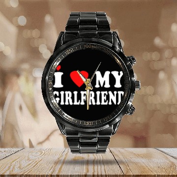 Discover I Love My Girlfriend Calendar Steel Band Watch