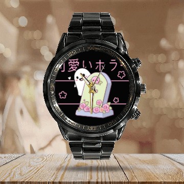 Discover Kawaii Ghost Tombstone Cute Grave Japanese Pastel Calendar Steel Band Watch