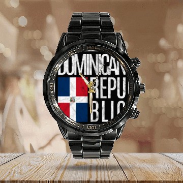 Discover Dominican Republic Calendar Steel Band Watch