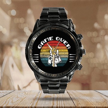 Discover GAME OVER Calendar Steel Band Watch