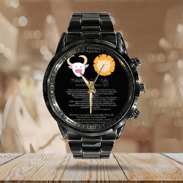 Discover Couples: Taurus & Leo Calendar Steel Band Watch