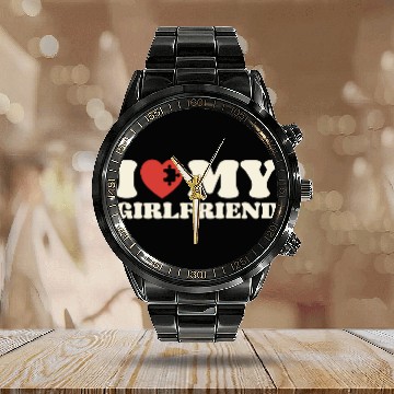 Discover I Love My Girlfriend Boyfriend For Him Love Calendar Steel Band Watch