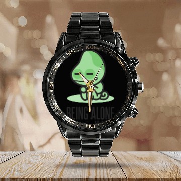 Discover Being Alone is Nice Calendar Steel Band Watch