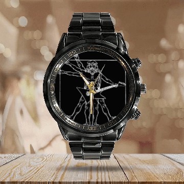 Discover Guitar Player Gift Vintage Guitarist Calendar Steel Band Watch