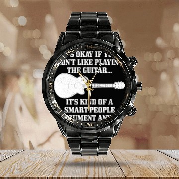 Discover Guitar Player Gift Vintage Guitarist Calendar Steel Band Watch