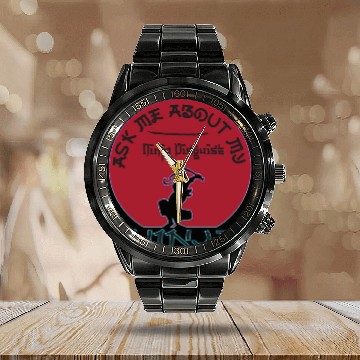 Discover Ask Me About My Ninja Disguise Calendar Steel Band Watch