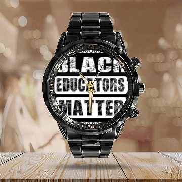 Discover Black Educators Matter African History Teacher Men Calendar Steel Band Watch