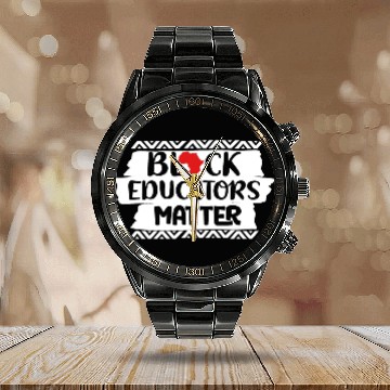 Discover Black Educators Matter African History Teacher Men Calendar Steel Band Watch