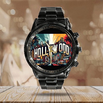 Discover Hollywood Calendar Steel Band Watch