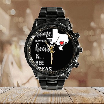 Discover Bee County Texas Is Where My Heart Is Gift Calendar Steel Band Watch