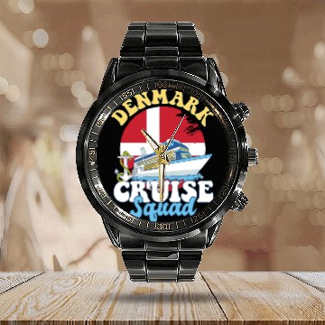 Discover Denmark Cruise Squad Family Vacation Trip Calendar Steel Band Watch