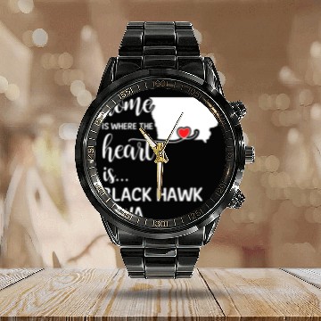 Discover Black Hawk County Iowa Is Where My Heart Is Gift Calendar Steel Band Watch