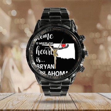 Discover Bryan County Oklahoma Is Where My Heart Is Gift Calendar Steel Band Watch
