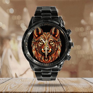 Discover German Shepherd Funny Dog Street Art Comic Pet Calendar Steel Band Watch