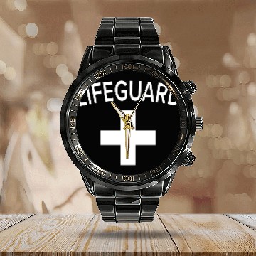 Discover Emp-Lifeguard-Design.Lifeguard Outfit Gift. Calendar Steel Band Watch