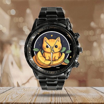 Discover Cananae Banana Cats Cat Love Calendar Steel Band Watch