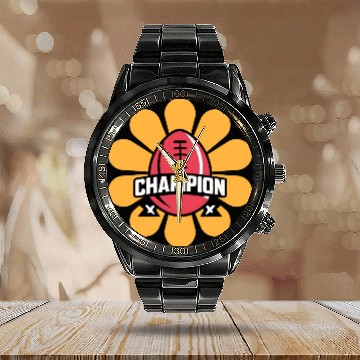 Discover Fantasy Football Champion Calendar Steel Band Watch