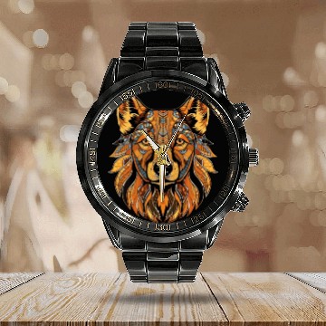 Discover German Shepherd Funny Dog Street Art Comic Pet Calendar Steel Band Watch