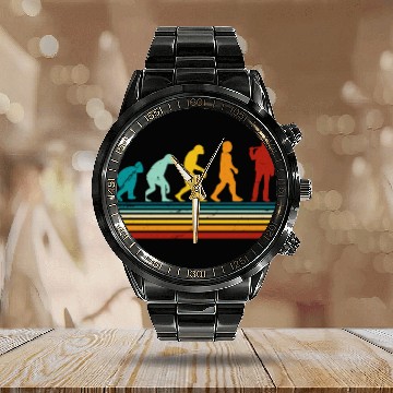 Discover Retro Lumberjack Evolution - From Monkey to Human Calendar Steel Band Watch
