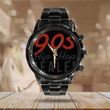 Discover 90s Hip-Hop Dealer Calendar Steel Band Watch
