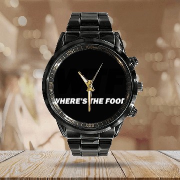 Discover WTF (where's the food) Calendar Steel Band Watch
