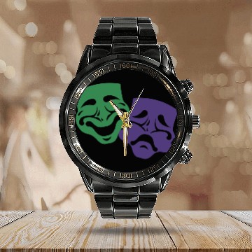Discover MARDI GRAS MASKS Calendar Steel Band Watch