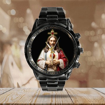 Discover sacred heart of jesus Calendar Steel Band Watch