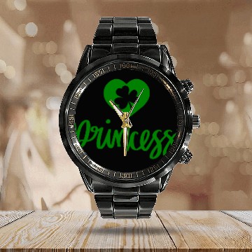 Discover Irish Heart Clover Princess Calendar Steel Band Watch